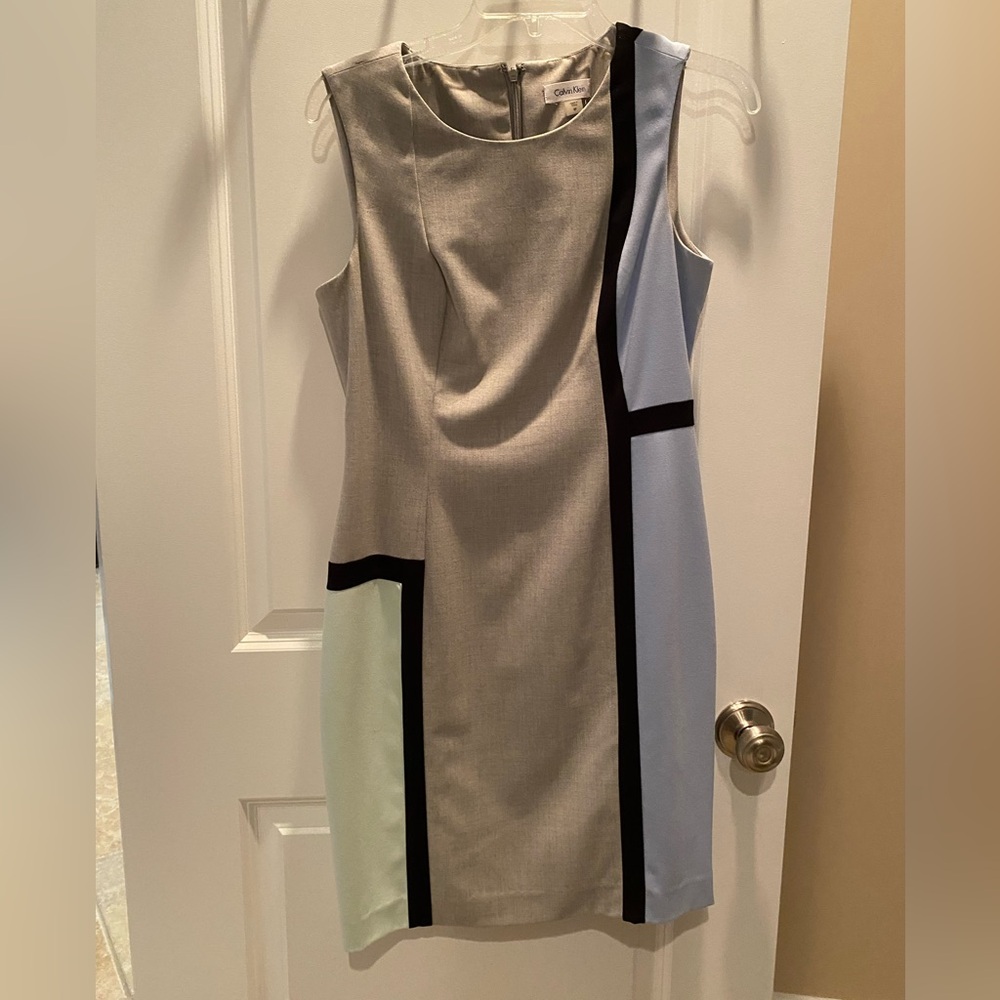 Chic NWOT Colorblock Dress - Gray, Blue, and Black NWOT